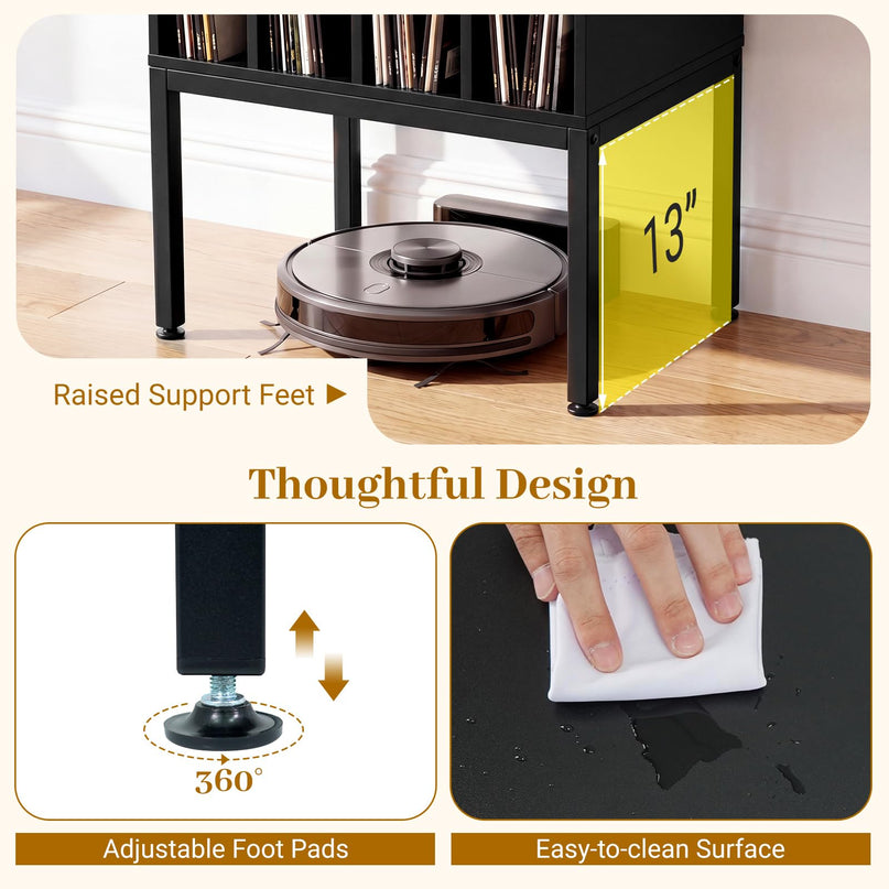 Giantex Record Player Stand with 4 Cabinet Up to 150 Albums