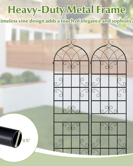 Giantex 86"x20" Metal Garden Trellis for Outdoor Climbing Plants(2/4 Packs)