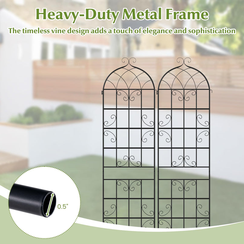 Treillis de jardin en métal Giantex 86"x20" pour plantes grimpantes d'extérieur (lot de 2/4)