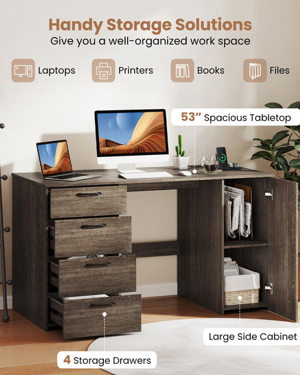 Giantex Computer Desk with Drawers 53 Inch