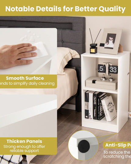 Giantex 2-Pcs 2-Tier White Bookshelf