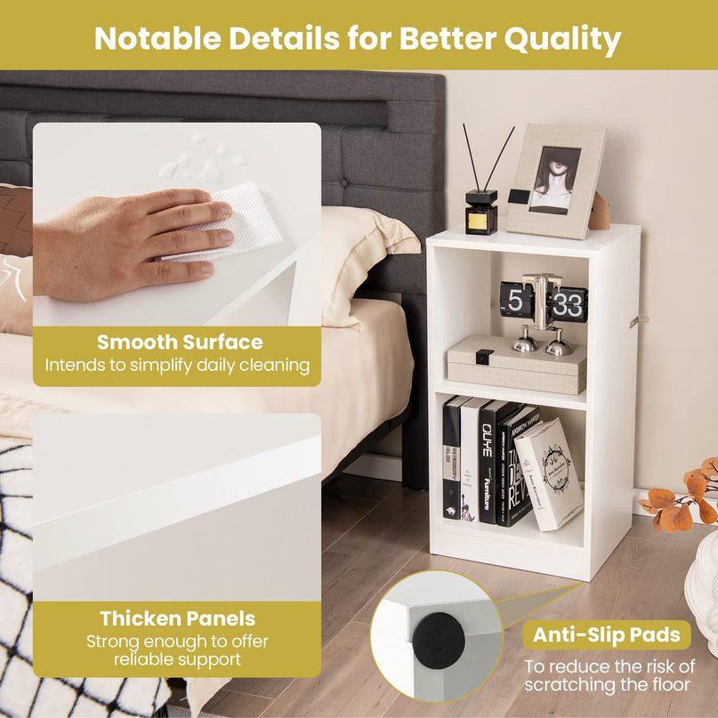 Giantex 2-Pcs 2-Tier White Bookshelf