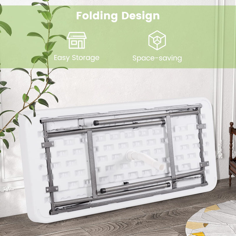 Giantex 4 FT Folding Ice Cooler Table with Drain & Bucket Removable Skirt