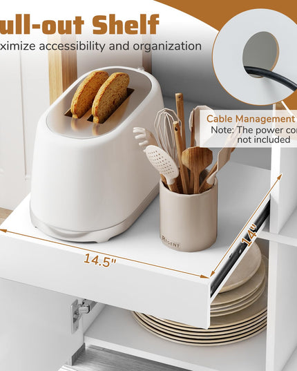 Giantex Sideboard Buffet Cabinet with Pull-Out Shelf Modern Kitchen Buffet Table