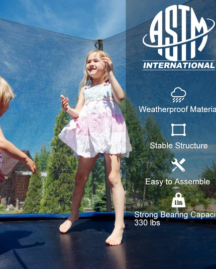 ASTM Approved 8 10 12 14 15 16Ft Trampoline for Adults Kids
