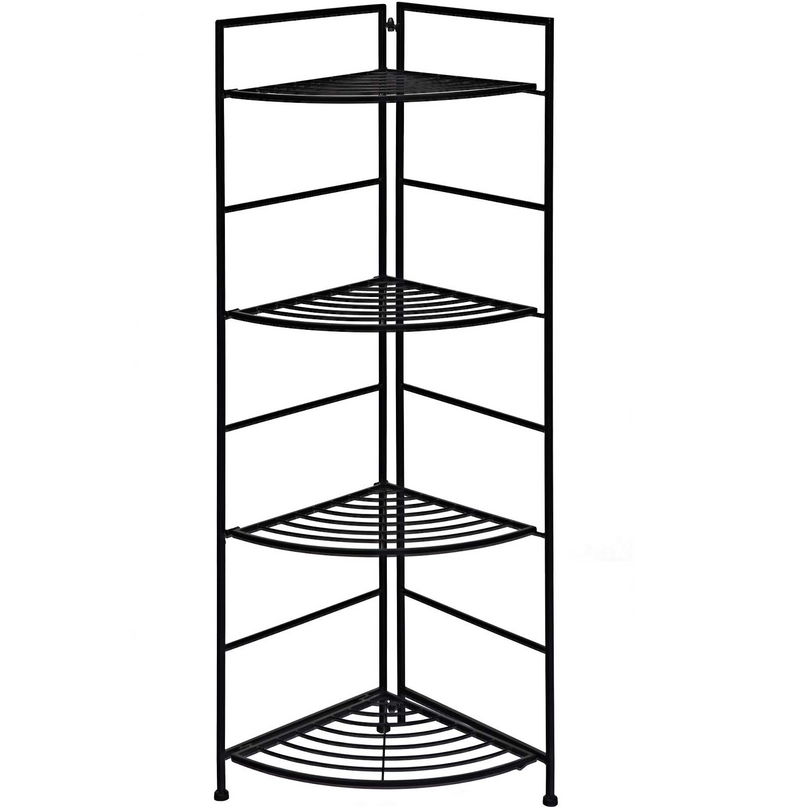 Giantex Folding Metal Plant Rack, 4 Tiers Corner Shelf Plant Stand