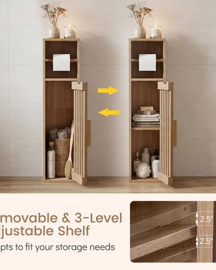 Giantex Slim Bathroom Cabinets Freestanding Toilet Paper Holder Stand