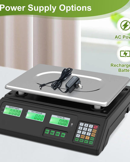 Balance commerciale numérique Giantex 88 lb/40 kg rechargeable
