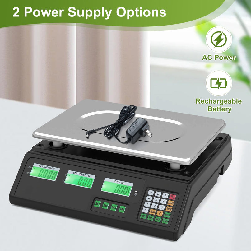 Giantex Price Computing Scale 88 lb/40 kg Rechargeable Commercial Food Scale