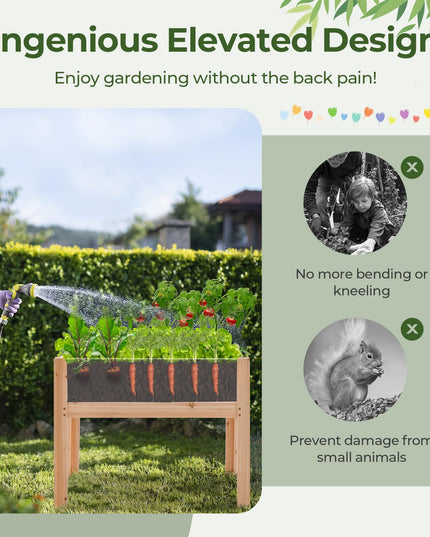 Giantex 30”x18”x24” Raised Garden Bed Elevated Wood Planter Box with Legs