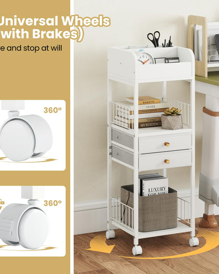 Giantex Rolling Makeup Organizer Cart with Drawers & Shelves