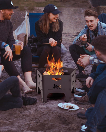 Giantex Portable Fire Pit for Outside - 19" Collapsible Wood Burning Fire Pit