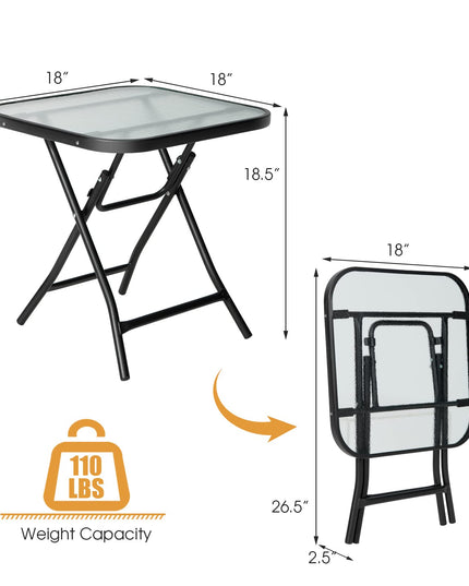 Giantex Folding Side Table, Square Small Patio Table