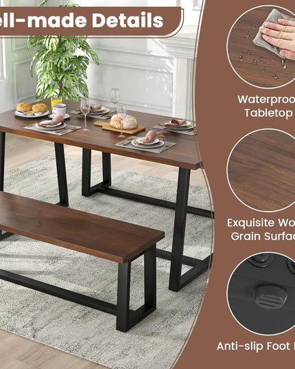 Giantex 63" Large Dining Table for 4-6