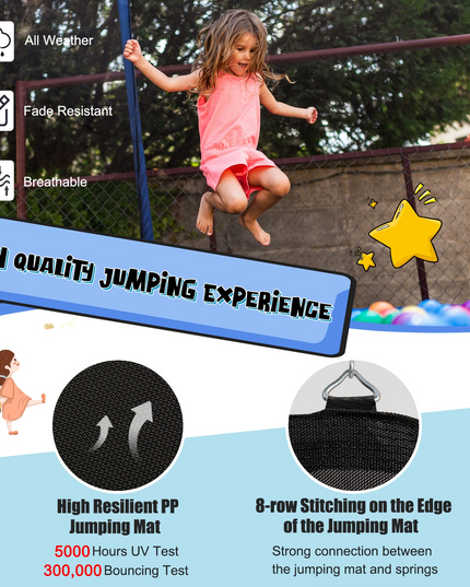 12/14/15/16FT Outdoor Recreational Trampoline for Adults Kids - Giantex