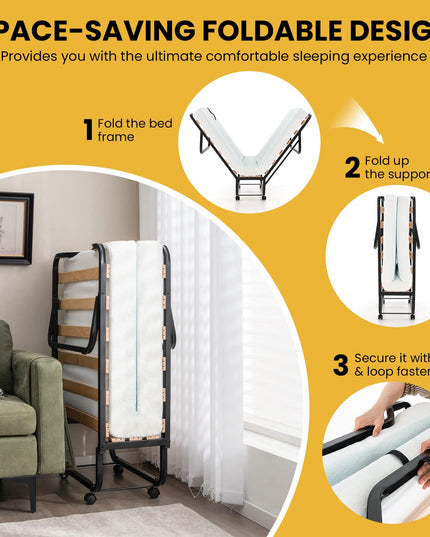 Giantex Folding Bed with 4 Inch Mattress for Adults