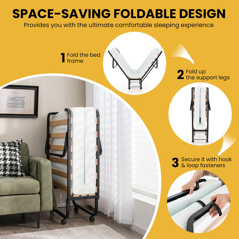 Giantex Folding Bed with 4 Inch Mattress for Adults
