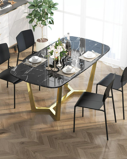 Giantex Stackable Dining Chairs Set, Modern Kitchen Chairs w/Metal Legs & Curved Back, Load up to 350 LBS