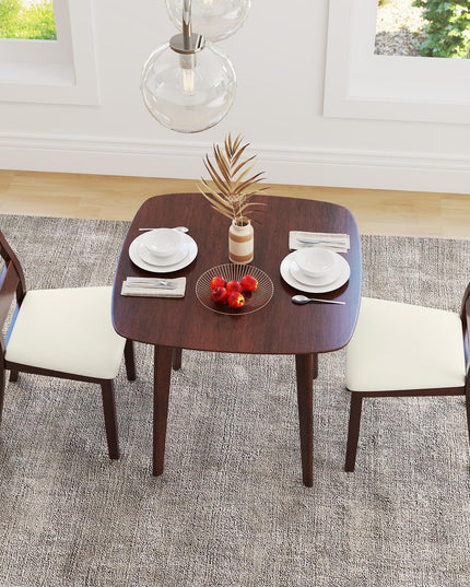 Giantex Wooden Square Kitchen Table and 2 Chairs with Padded Seat