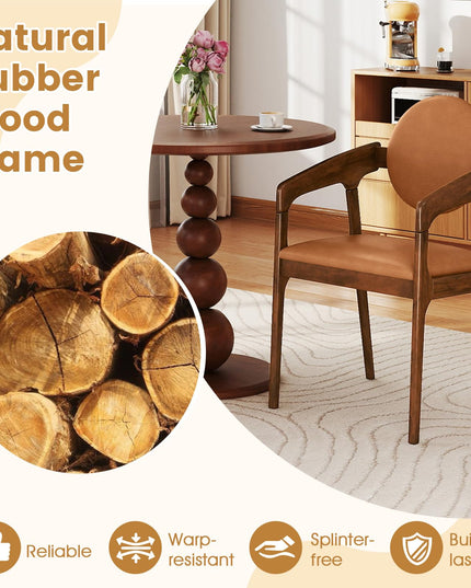 Giantex Wooden Dining Chairs Set of 2/4 PU Leather Upholstered Dining Room Chairs