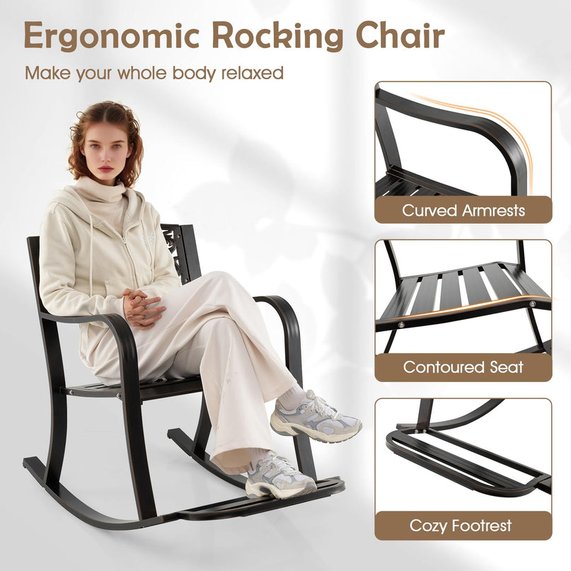 Giantex Patio Rocking Chair for Backyard