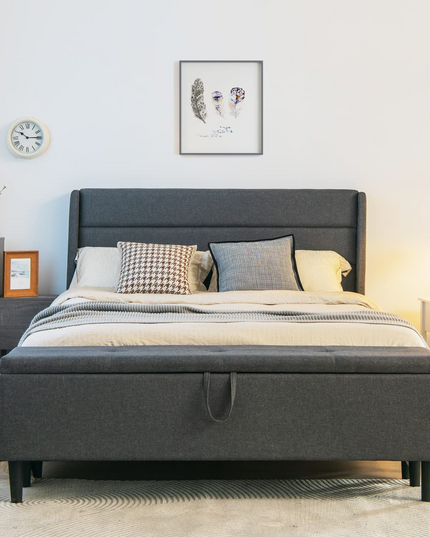 Giantex Bed Frame with Storage Ottoman