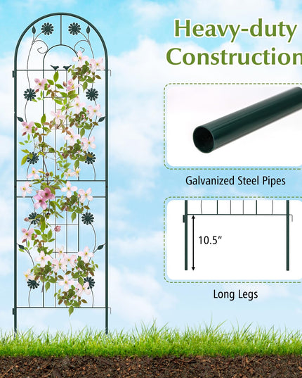 Giantex Garden Trellis, Tall Galvanized Steel Trellis for Climbing Plants