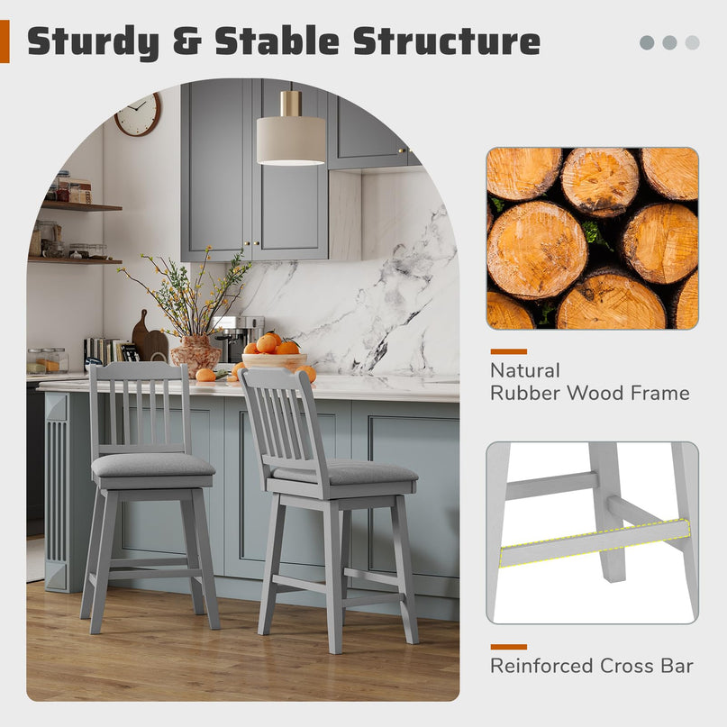 Giantex 25" Modern Bar Stools Set for Kitchen Island