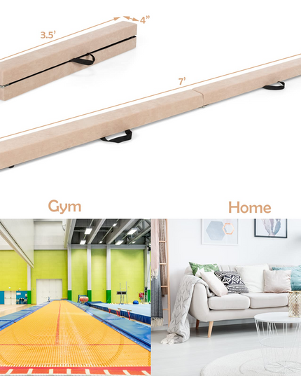 Giantex 7FT Folding Floor Balance Beam for Girls