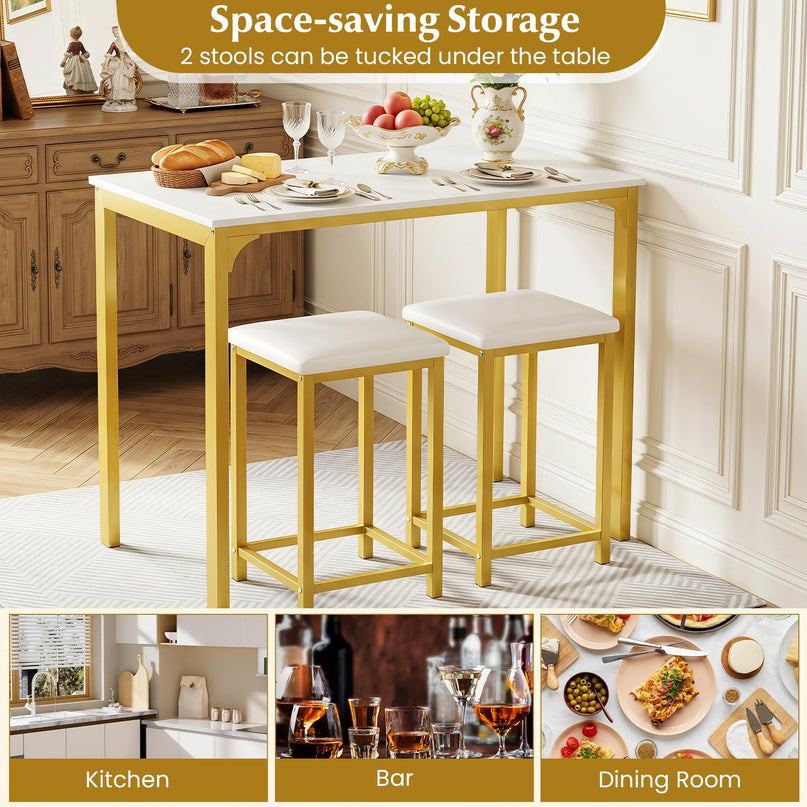 Giantex 3 Piece Dining Table Set for Small Space