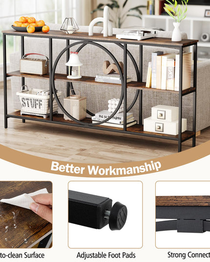 Giantex Narrow Long Console Table 3-Tier Entryway Table