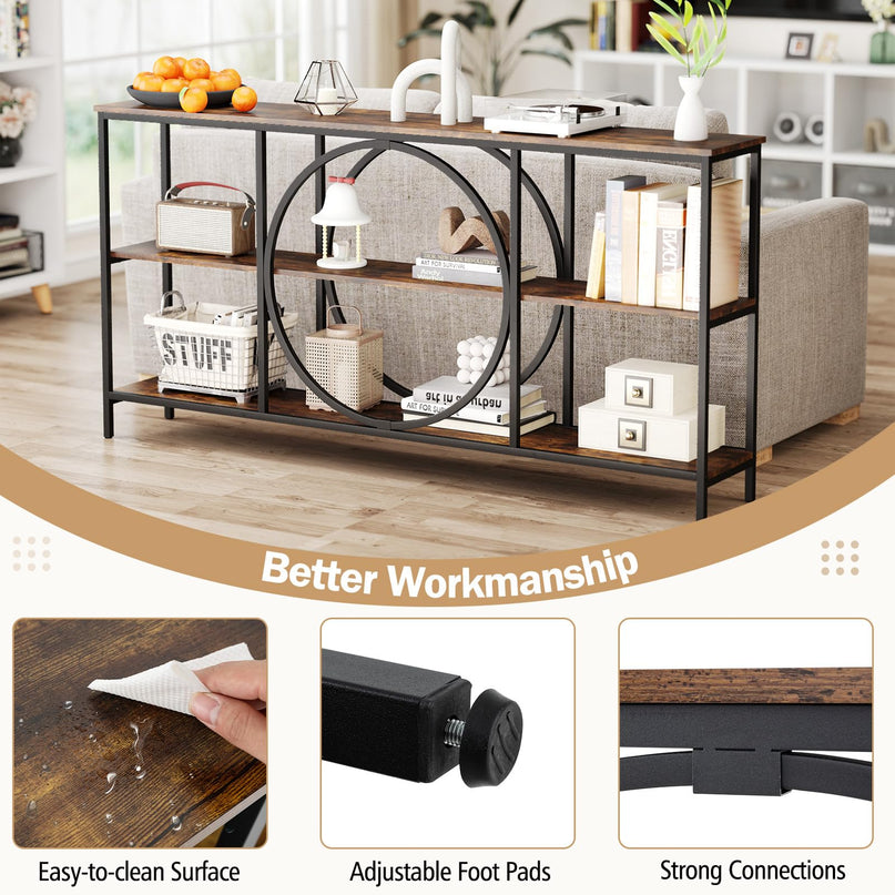 Giantex Narrow Long Console Table 3-Tier Entryway Table