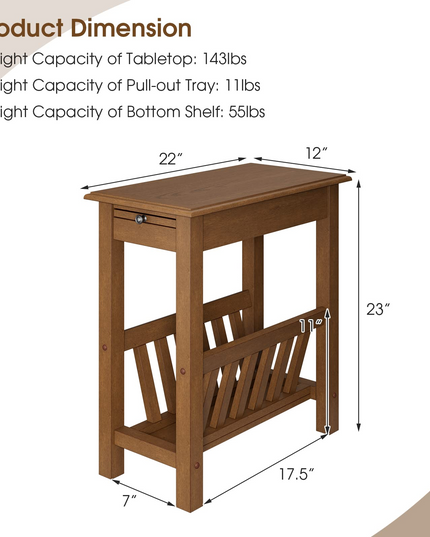 Giantex 2-Tier Narrow End Table