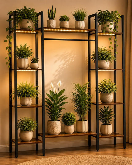 GIANTEX 10-Tier Plant Stand with LED Lights for Living Room