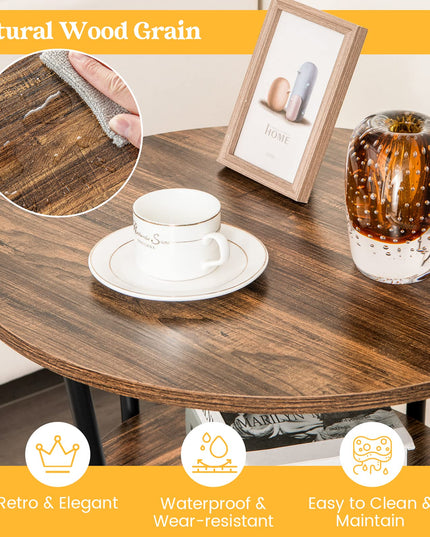 Giantex Round End Table Set