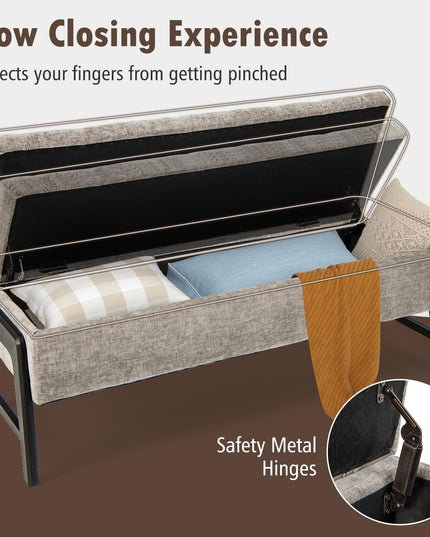 Giantex 50" Storage Bench - End of Bed Bench, Entryway Bench with Storage