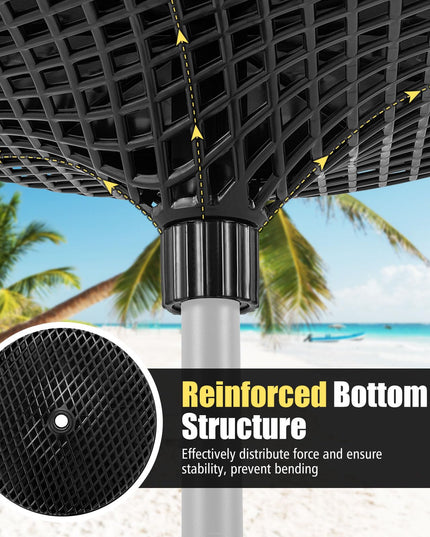 Patio Umbrella Table Tray - 23'' Portable Outdoor Side Table with Umbrella Hole for 1.5", 1.34" & 1.26" Poles