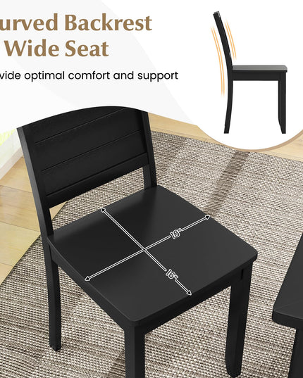 Giantex Wood Dining Chairs Set of 2/4, Modern Kitchen Chairs w/Rubber Wood Legs, Curved Backrest, Farmhouse Diner Chairs