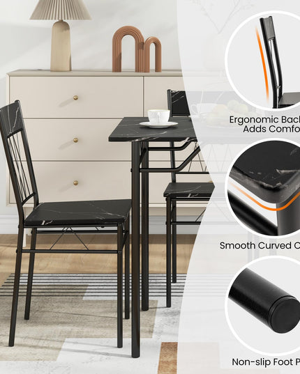 Giantex Dining Table Set for 4, 5-Piece Breakfast Nook with Kitchen Table, 4 Dining Chairs