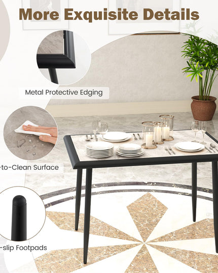 Giantex 44" Dining Table with Food-Grade Sintered Stone Tabletop