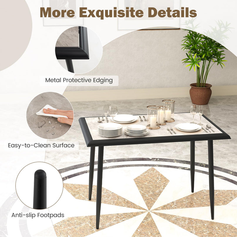 Giantex 44" Dining Table with Food-Grade Sintered Stone Tabletop
