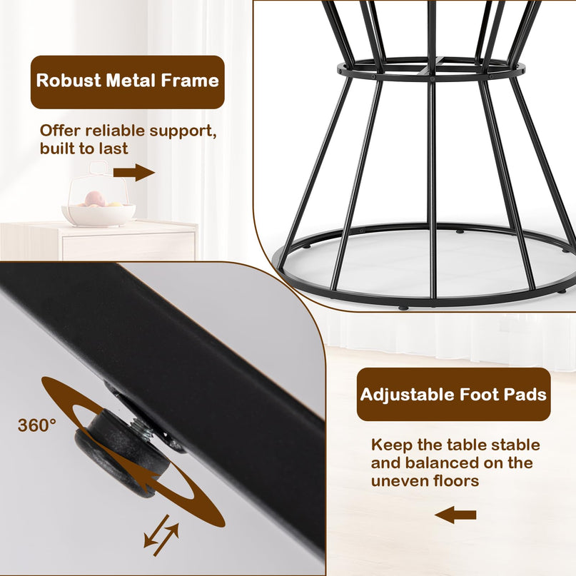 Table de cuisine de ferme Giantex 47" avec cadre métallique robuste