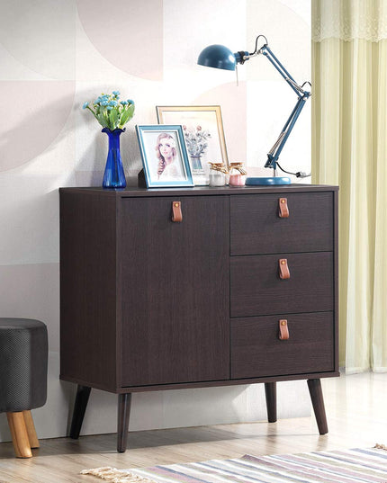 Giantex Sideboard Storage Cabinet with Doors and Adjustable Shelf (Dark Brown)