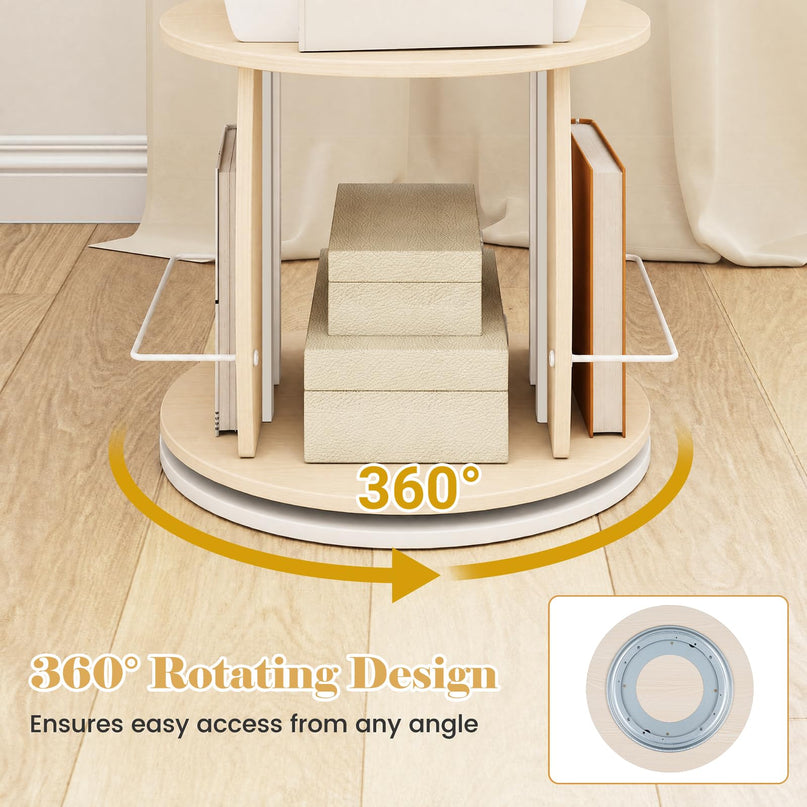 GIANTEX 2/4-Tier 360° Rotating Round Bookshelf Tower