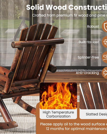 Giantex 1/2 Pcs Outdoor Wooden Rocking Chair(27”x36”x 38”)