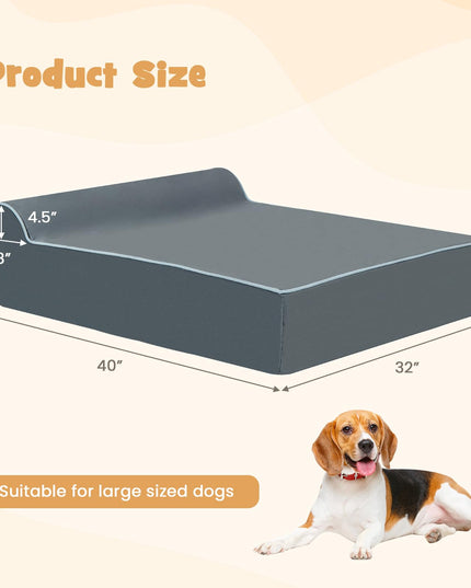 Giantex Orthopedic Dog Bed for Large Dogs, 40" L Memory Foam Dog Sofa Bed with Washable Removable Cove (Gray)