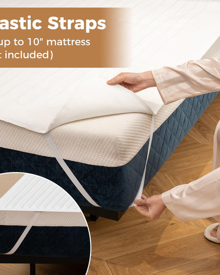 Giantex Heated Mattress Pad, Machine Washable Bed Warmer with Dual Controller, 9 Heat Setting, White, Queen Size, 80” x 60”