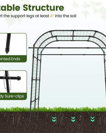 Giantex 7.5FT Tall Adjustable Metal Garden Arch Trellis for Climbing Plants Outdoor