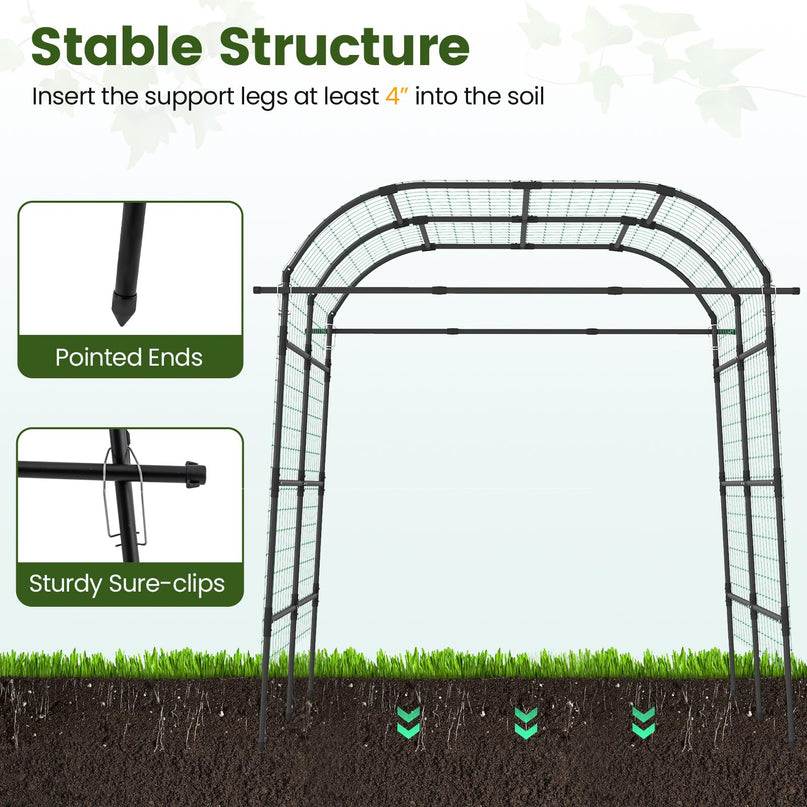 Giantex 7.5FT Tall Adjustable Metal Garden Arch Trellis for Climbing Plants Outdoor