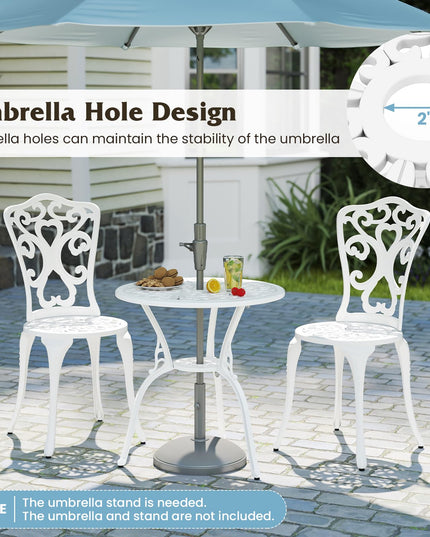 Giantex 3 Piece Bistro Set Cast Aluminum Porch Furniture (Vintage Victorian)